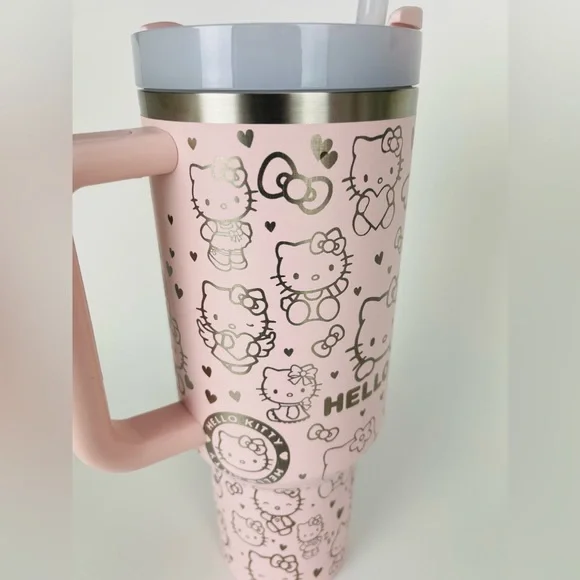 Stanley 40oz Tumbler Pink Bloom Hello Kitty Engraved - Picture 4 of 8